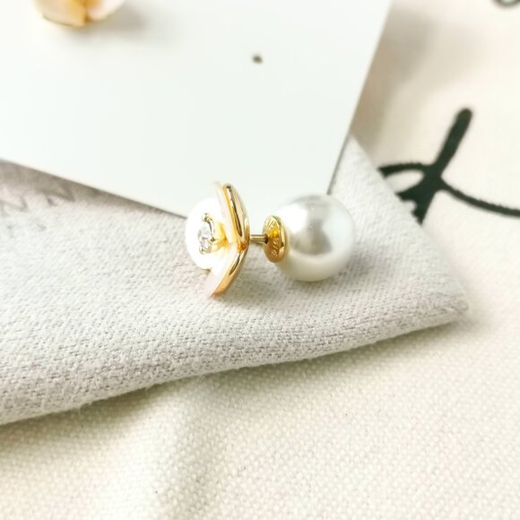 Alicia Bonnie Reversible Earrings - Shimmer - Mother Pearl Gold - Picture 3 of 3